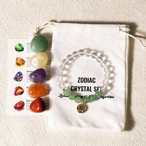 Zodiac Signs Beads Bracelets Set ,Zodiac Crystal Healing Stone Set